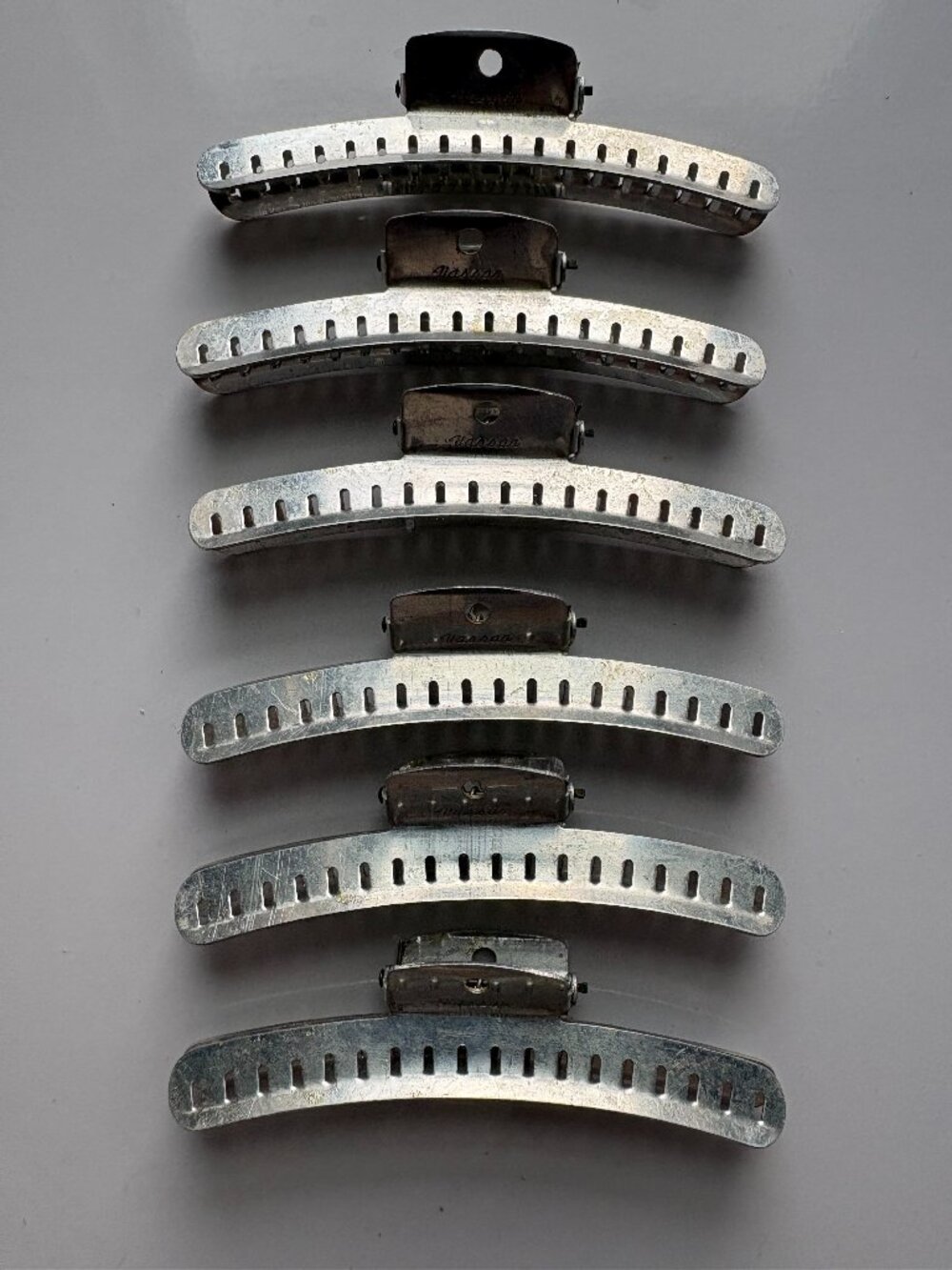Vintage 50s Vassar Metal Hair Wave Clips Finger Wave Marcel Wave Clamps Set of 7